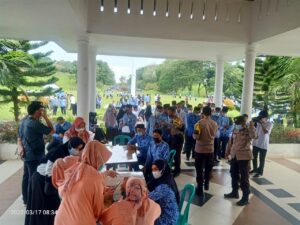 Apel Pagi Sekda Sapril, S.IP Sidak Vaksin terhadap ASN, Polri dan TNI Secara Mendadak